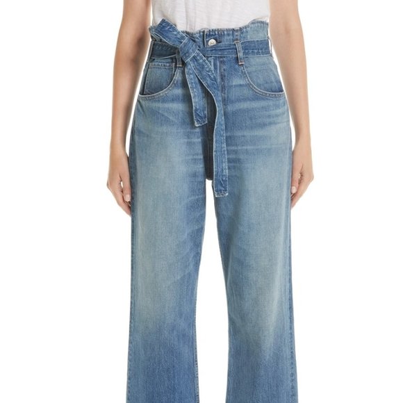 3x1 N.Y.C. Kelly Paperbag High Waist, Ankle Straight Leg Jeans Size: 26 - Picture 2 of 10